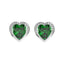 Silver Dark Green Heart Earring