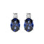 Silver Royal Blue Oval Earring