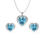 Silver Sky Blue Heart Jewellery Set