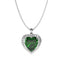 Silver Dark Green Heart Pendant