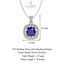 Silver Royal Blue Cushion Pendant