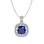 Silver Royal Blue Cushion Pendant