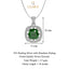 Silver Dark Green Cushion Pendant