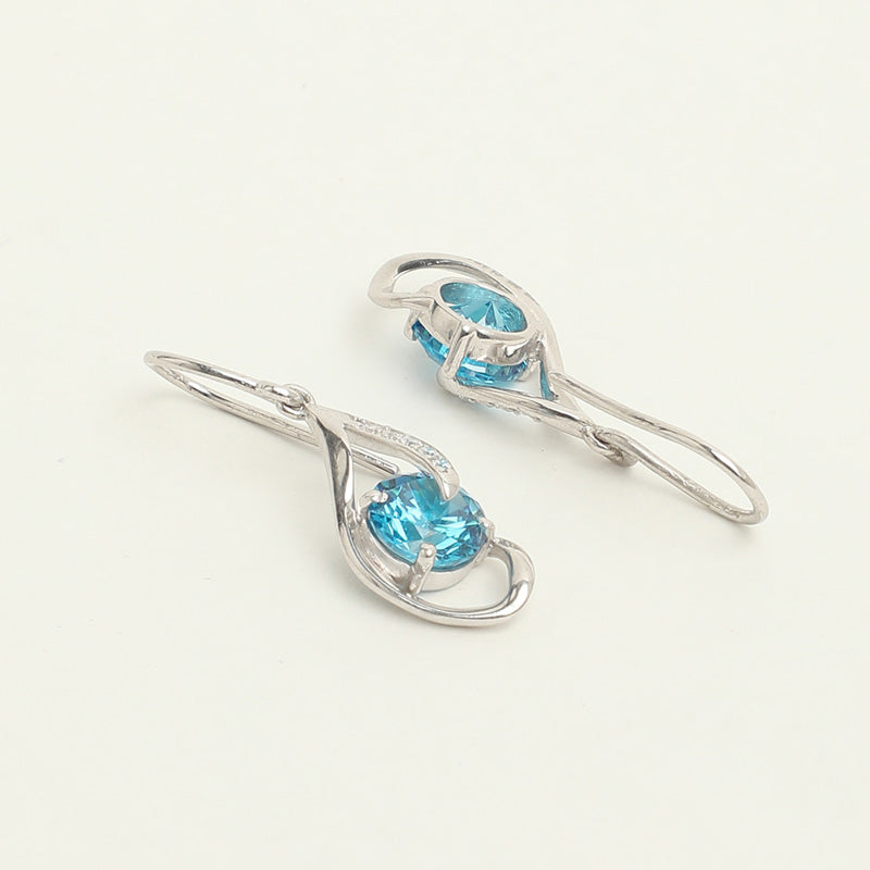 Silver Sky Blue Eye Jewellery Set