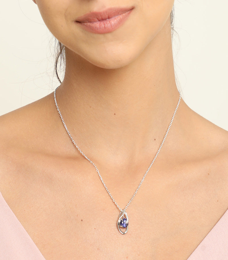 Silver Royal Blue Eye Pendant