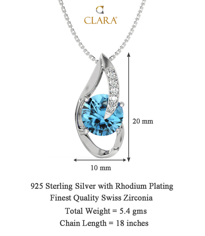 Silver Sky Blue Eye Pendant