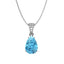 Silver Sky Blue Tear Drop Pendant