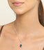 Silver Dark Green Oval Pendant