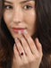 Silver Blood Red Heart Ring