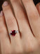 Silver Blood Red Heart Ring