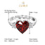 Silver Blood Red Heart Ring