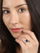 Silver Royal Blue Oval Ring