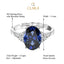 Silver Royal Blue Oval Ring
