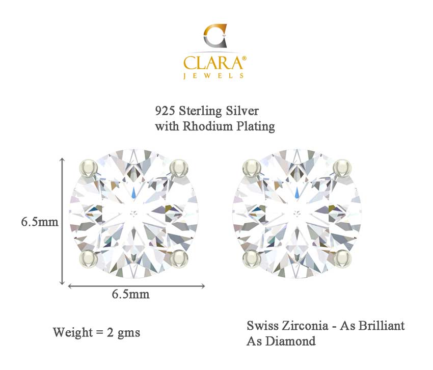 CLARA 925 Sterling Silver 7 Stone Mangalsutra Tanmaniya Pendant Earring Jewellery Set with Chain Gift for Women and Girls