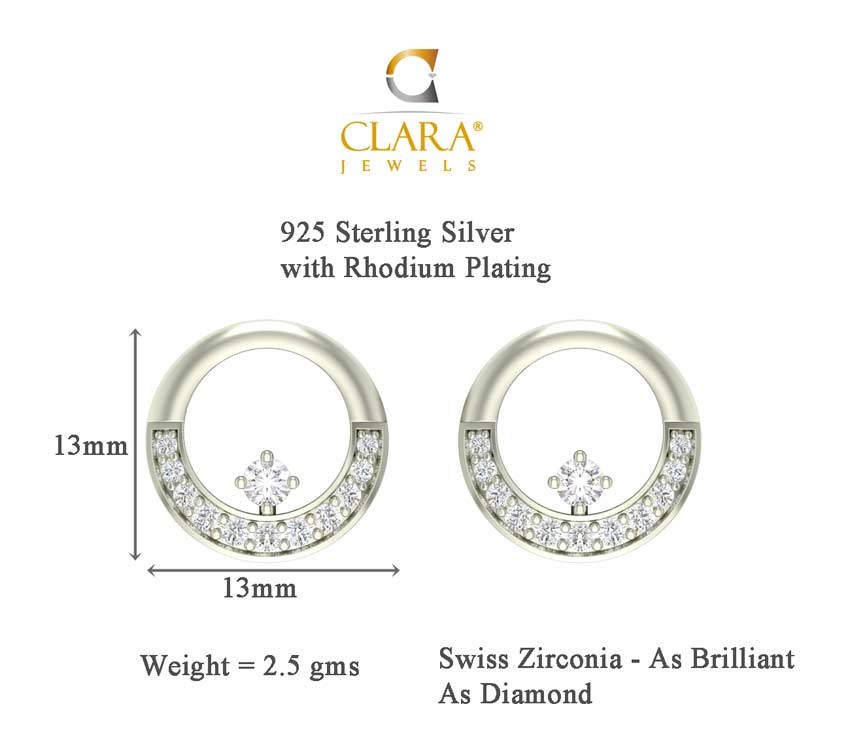 CLARA 925 Sterling Silver Evie Mangalsutra Tanmaniya Pendant Earring Jewellery Set with Chain Gift for Women and Girls