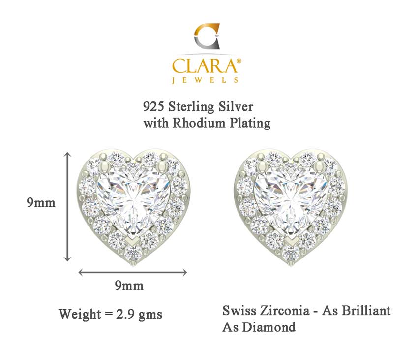 CLARA 925 Sterling Silver Eden Mangalsutra Tanmaniya Pendant Earring Jewellery Set with Chain Gift for Women and Girls