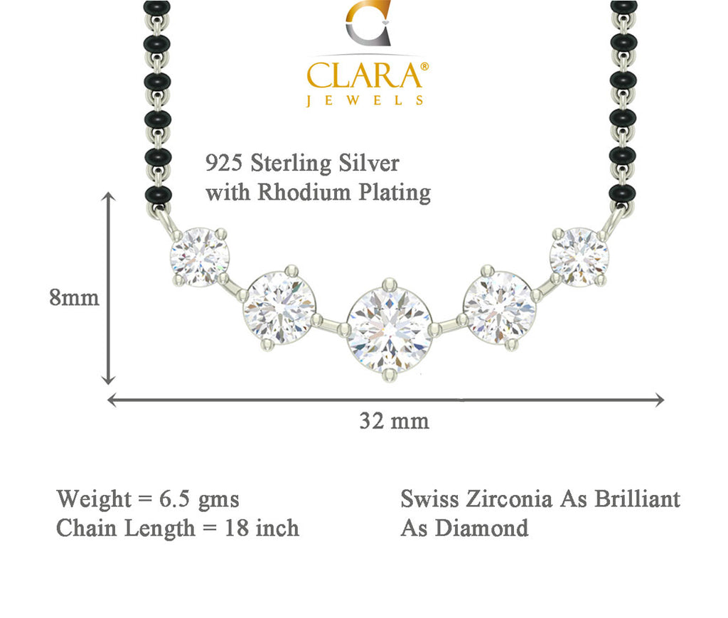 5 Stone Mangalsutra Chain Pendant