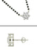 CLARA 925 Sterling Silver Star Mangalsutra Tanmaniya Pendant Earring Jewellery Set with Chain Gift for Women and Girls