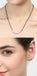 CLARA 925 Sterling Silver 7 Stone Mangalsutra Tanmaniya Pendant Earring Jewellery Set with Chain Gift for Women and Girls