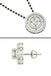 CLARA 925 Sterling Silver Halo Mangalsutra Tanmaniya Pendant Earring Jewellery Set with Chain Gift for Women and Girls