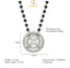 CLARA 925 Sterling Silver Halo Mangalsutra Tanmaniya Pendant Earring Jewellery Set with Chain Gift for Women and Girls