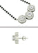CLARA 925 Sterling Silver Poppy Mangalsutra Tanmaniya Pendant Earring Jewellery Set with Chain Gift for Women and Girls