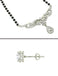 CLARA 925 Sterling Silver Maya Mangalsutra Tanmaniya Pendant Earring Jewellery Set with Chain Gift for Women and Girls