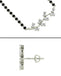 CLARA 925 Sterling Silver Leaf Mangalsutra Tanmaniya Pendant Earring Jewellery Set with Chain Gift for Women and Girls