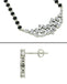 CLARA 925 Sterling Silver Daisy Mangalsutra Tanmaniya Pendant Earring Jewellery Set with Chain Gift for Women and Girls