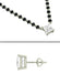 CLARA 925 Sterling Silver Square Mangalsutra Tanmaniya Pendant Earring Jewellery Set with Chain Gift for Women and Girls