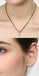 CLARA 925 Sterling Silver Pear Mangalsutra Tanmaniya Pendant Earring Jewellery Set with Chain Gift for Women and Girls