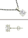 CLARA 925 Sterling Silver Round Mangalsutra Tanmaniya Pendant Earring Jewellery Set with Chain Gift for Women and Girls
