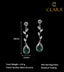 Clara 925 Sterling Silver Leafy Green Dangler Earrings