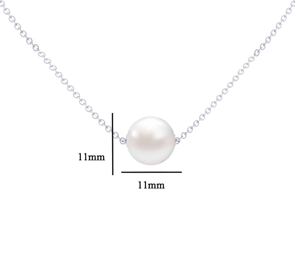 Clara 92.5 Sterling Silver Designer Real Pearl Pendant with Chain Gift for Women and Girls