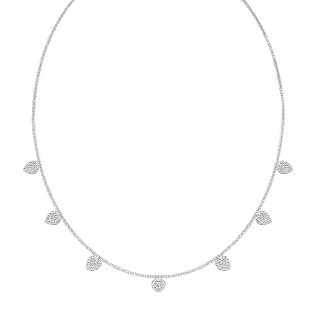 CLARA 925 Sterling Silver Heart Charm Minimal Necklace Chain 