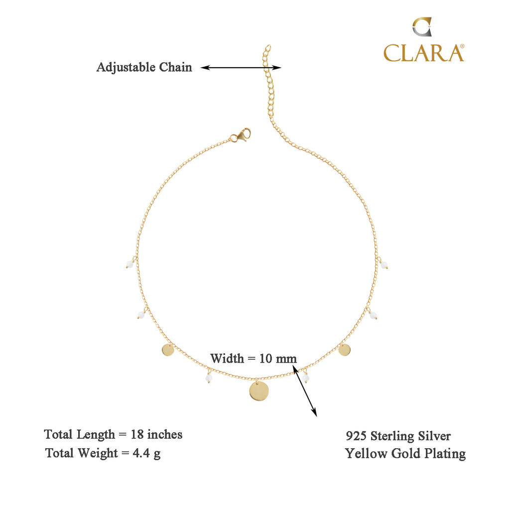 CLARA 925 Sterling Silver Azrah Charm Necklace Chain 