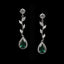 Clara 925 Sterling Silver Leafy Green Dangler Earrings