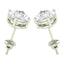 CLARA 925 Sterling Silver Swiss Zirconia 6.5 mm Earring With Screw Back Gift for Women and Girls