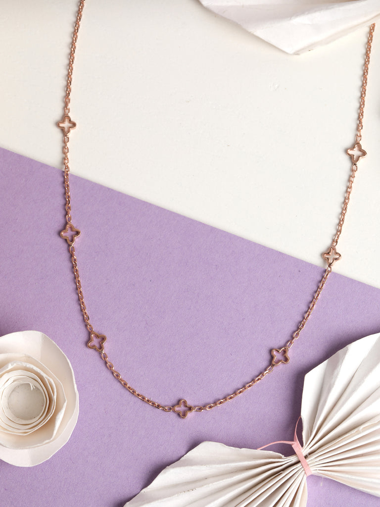 CLARA 925 Sterling Silver Flower Charm Necklace Chain