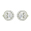 CLARA 925 Sterling Silver Swiss Zirconia Halo Earring With Screw Back Gift for Women and Girls
