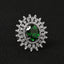 Clara 925 Sterling Silver Emerald Adjustable Cocktail Ring