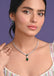 Clara 925 Sterling Silver Solitaire Green Necklace