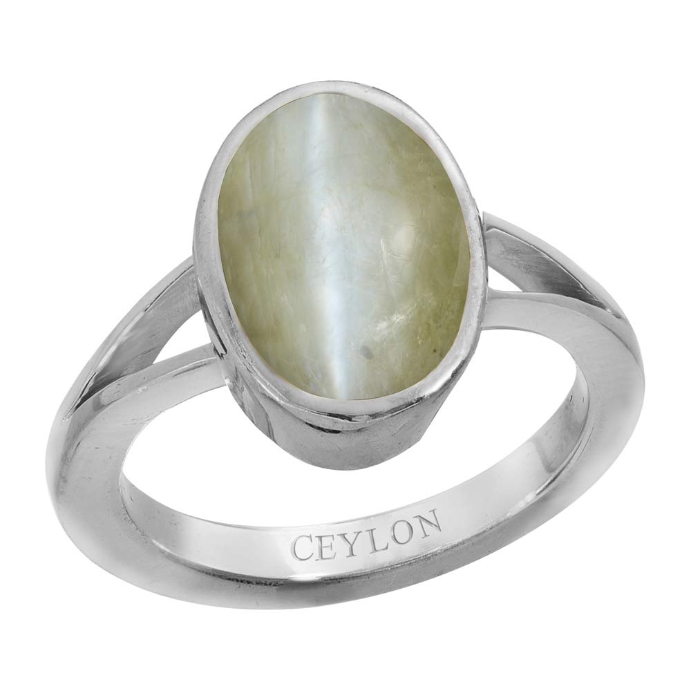 Ceylon Gems Chrysoberyl cat's eye Lehsunia 3.9cts or 4.25ratti stone Zoya Silver Ring