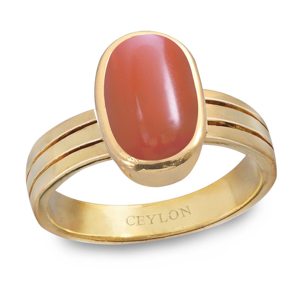 Buy-Ceylon-Gems-Italian-Coral-Moonga-9.3cts-Stunning-Panchdhatu-Ring