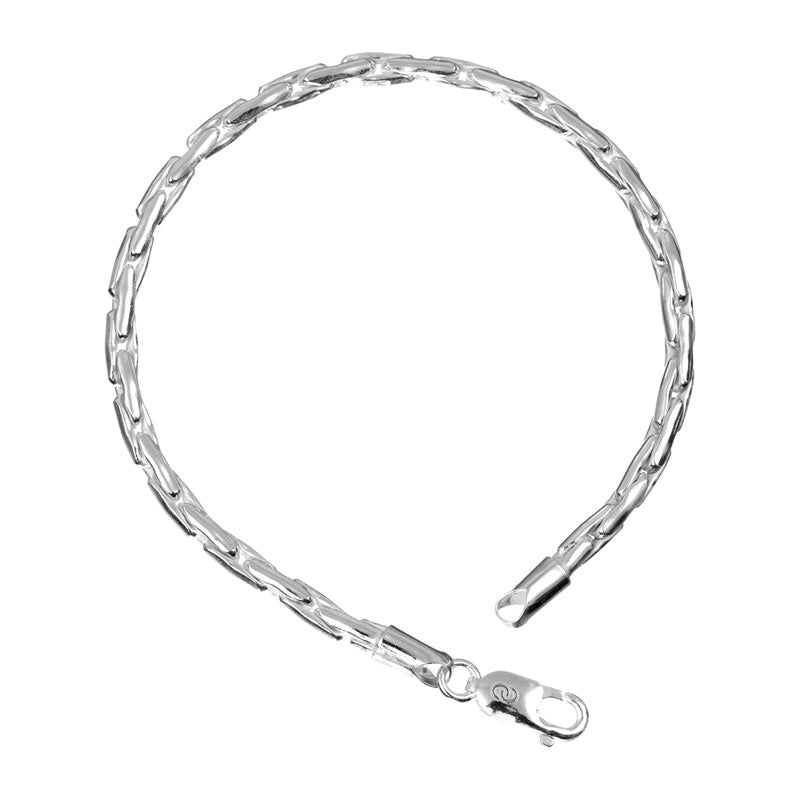 CLARA Anti-Tarnish 92.5 Sterling Silver Snake Bracelet 8 inch Gift for Men & Boys