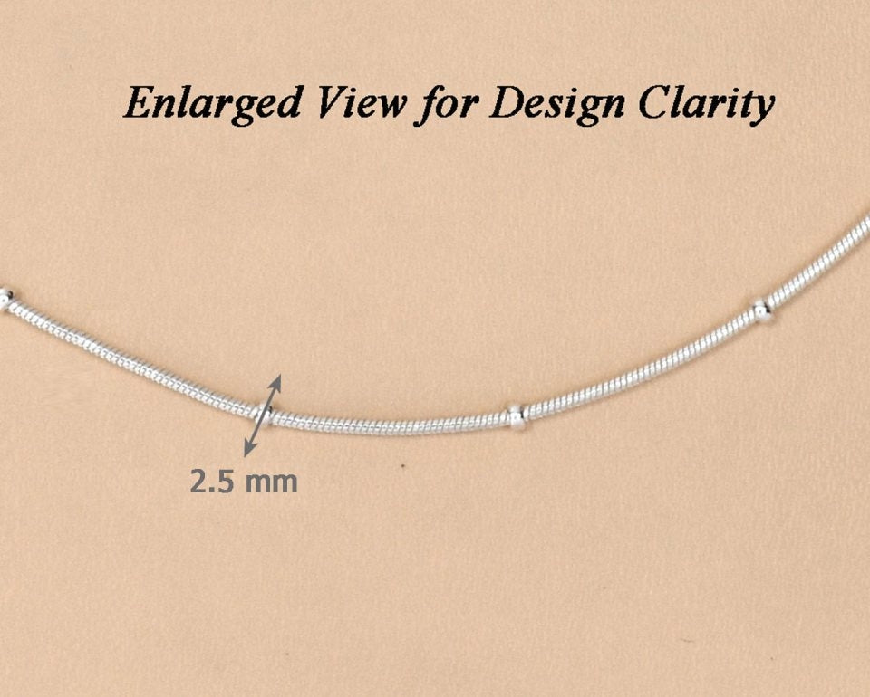 Clara Anti-Tarnish 92.5 Sterling Silver Designer Chain Necklace in 16 18 24 inches for Women & Girls