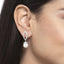 CLARA 925 Sterling Silver Pearl Akari Earrings Rhodium Plated, Swiss Zirconia , Screw Back | Gift for Women & Girls