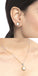 CLARA 925 Sterling Silver Pearl Lotus Pendant Earring Chain Jewellery Set | Gold Rhodium Plated | Gift for Women & Girls