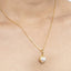 CLARA 925 Sterling Silver Real Pearl Aki Pendant With Chain Necklace | Gold Rhodium Plated | Gift for Women & Girls