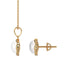 CLARA 925 Sterling Silver Real Pearl Aki Pendant Earring Chain Jewellery Set | Gold Rhodium Plated | Gift for Women & Girls